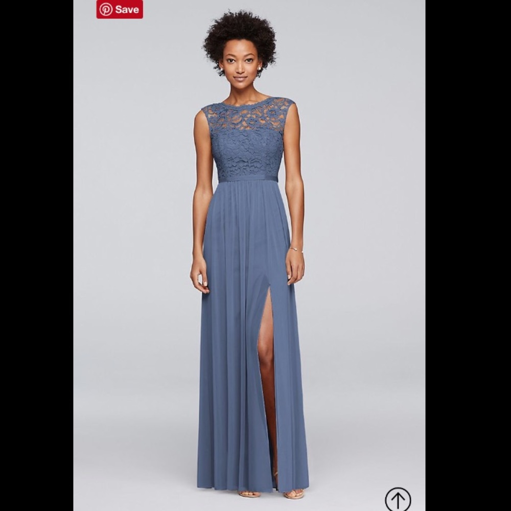 David’s Bridal Long Bridesmaid Dress F19328